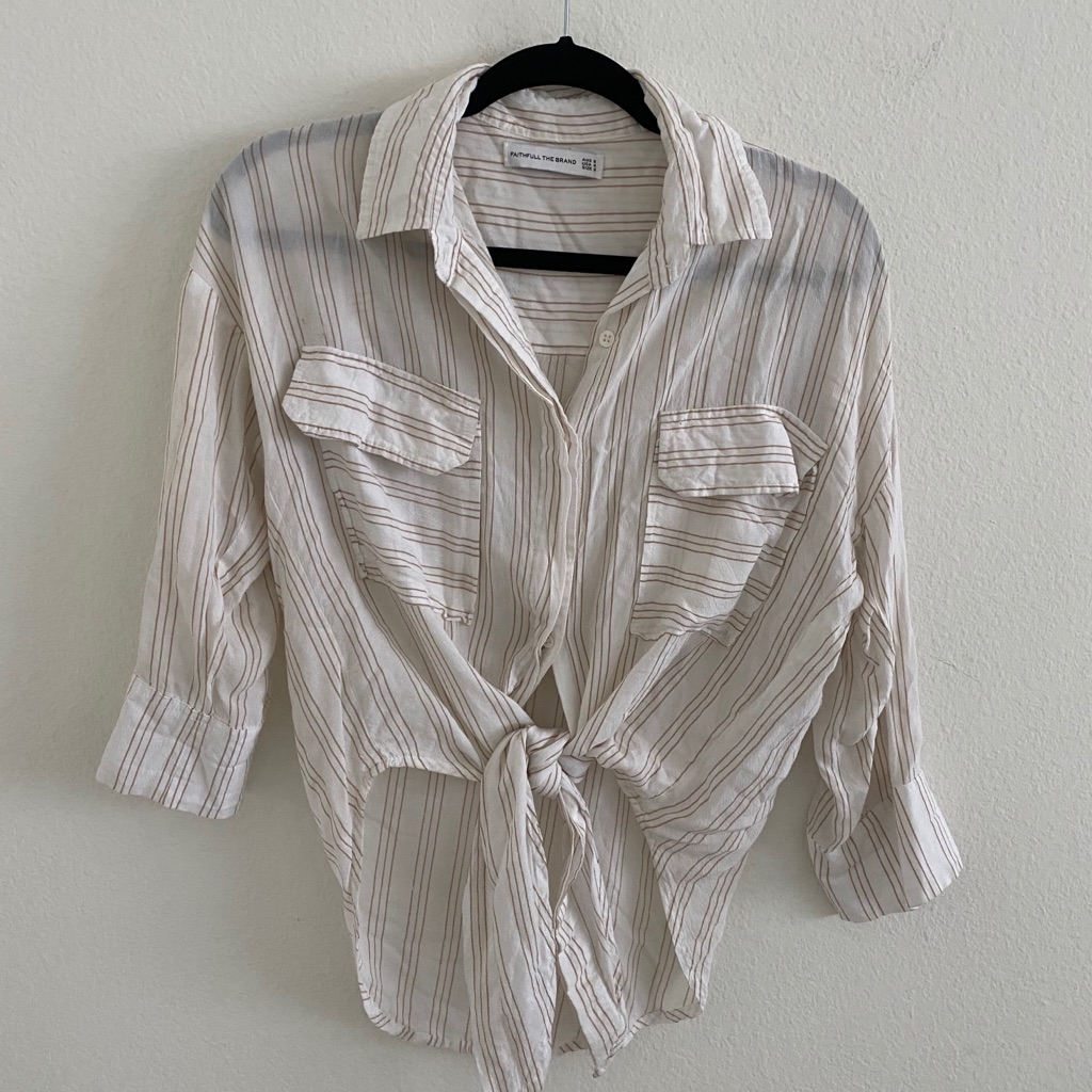 Striped White Button Down